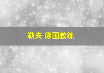 勒夫 德国教练